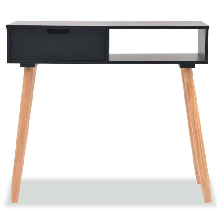 Masă consolă, lemn masiv de pin 80x30x72 cm, negru - WALTI WALTI