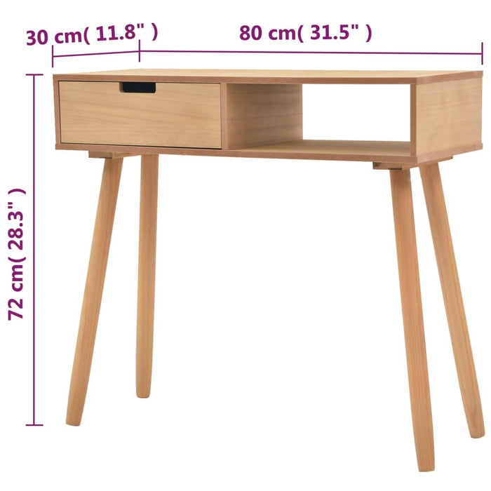 Masă consolă, lemn masiv de pin 80x30x72 cm, maro - WALTI WALTI