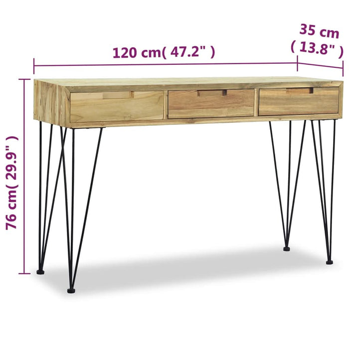 Masă consolă, 120x35x76 cm, tec masiv - WALTI WALTI