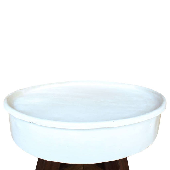 Măsuță de cafea, alb, 60 x 45 cm, lemn masiv reciclat - WALTI WALTI