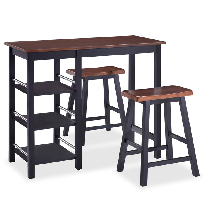 Set mobilier de bar, 3 piese, MDF, negru - WALTI WALTI