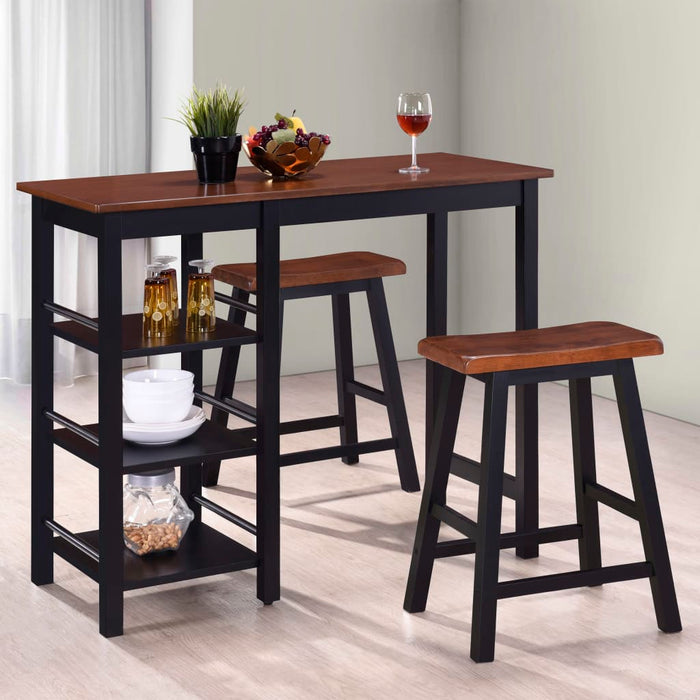 Set mobilier de bar, 3 piese, MDF, negru - WALTI WALTI