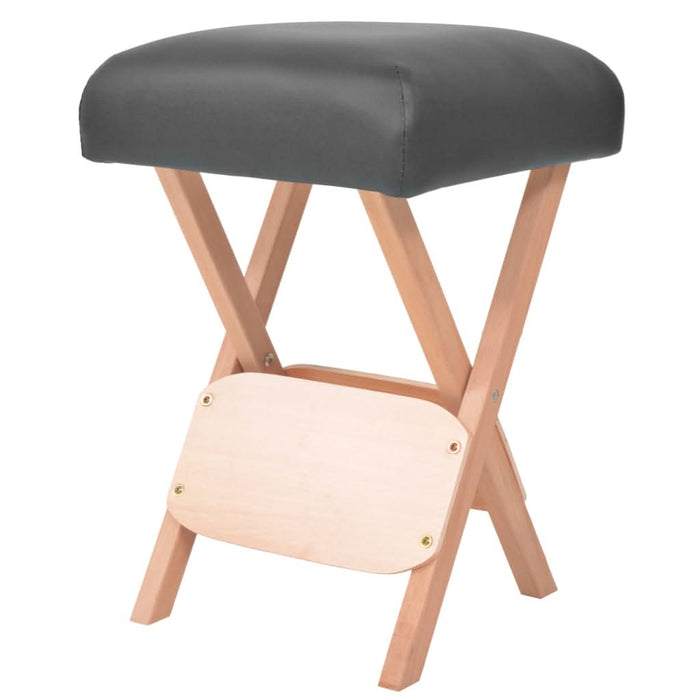 Taburet pliabil de masaj, șezut gros de 12 cm & 2 perne, negru - WALTI WALTI