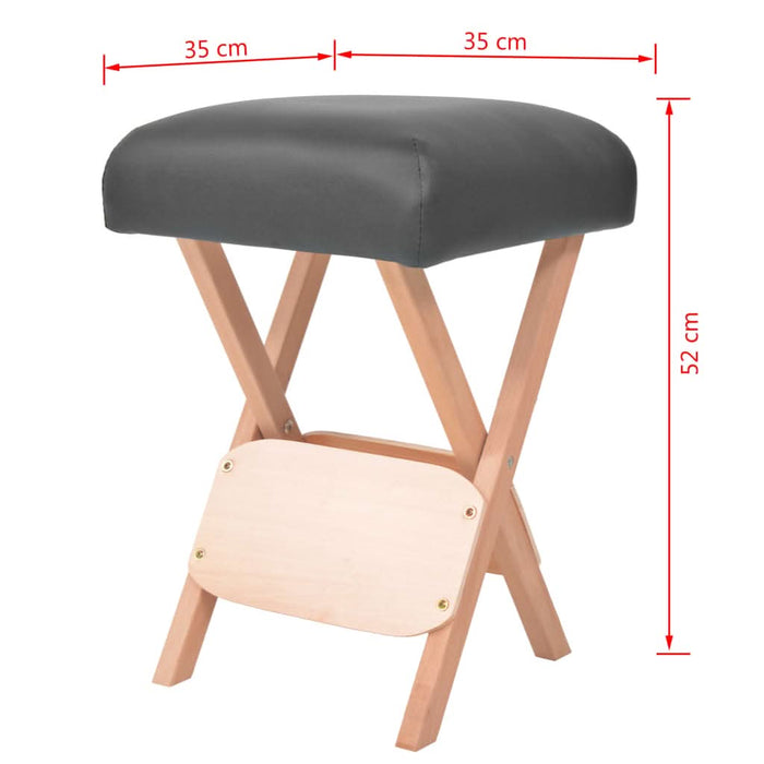 Taburet pliabil de masaj, șezut gros de 12 cm & 2 perne, negru - WALTI WALTI
