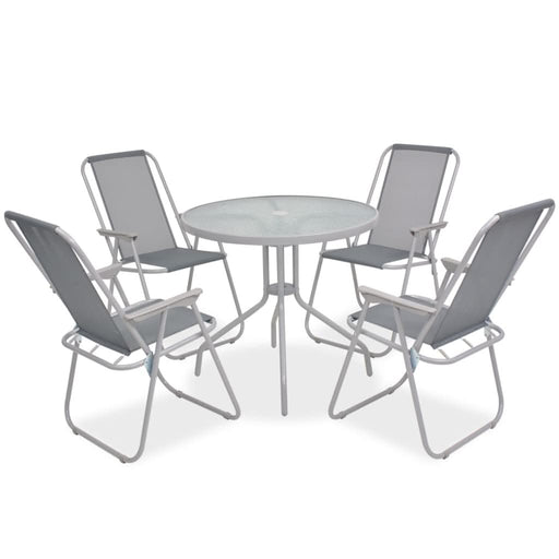 Set mobilier de exterior, 6 piese, gri, oțel și textilenă - WALTI WALTI