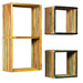Set rafturi de perete 3 buc. Tec masiv reciclat Multicolor - WALTI WALTI