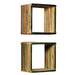Set rafturi de perete 3 buc. Tec masiv reciclat Multicolor - WALTI WALTI