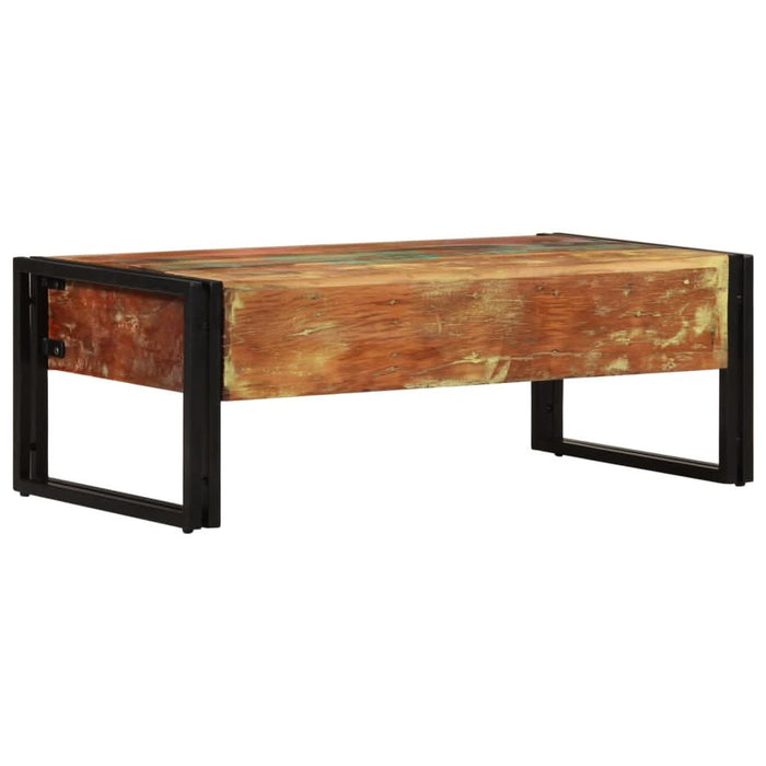 Măsuță de cafea cu 3 sertare, 100x50x35 cm, lemn masiv reciclat - WALTI WALTI