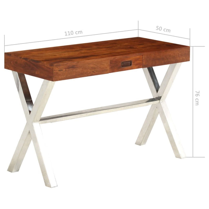 Birou, lemn masiv de acacia cu finisaj tip miere, 110x50x76 cm - WALTI WALTI