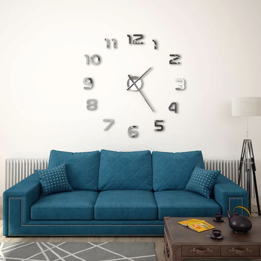 Ceas de perete 3D, argintiu, 100 cm, XXL, design modern - WALTI WALTI
