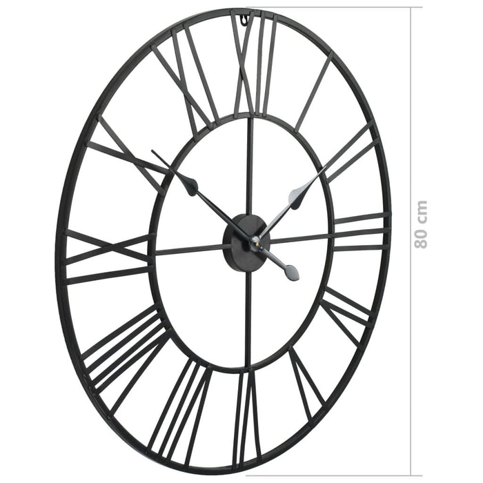 Ceas de perete vintage, cu cuarț, lemn și metal, XXL, 80 cm - WALTI WALTI