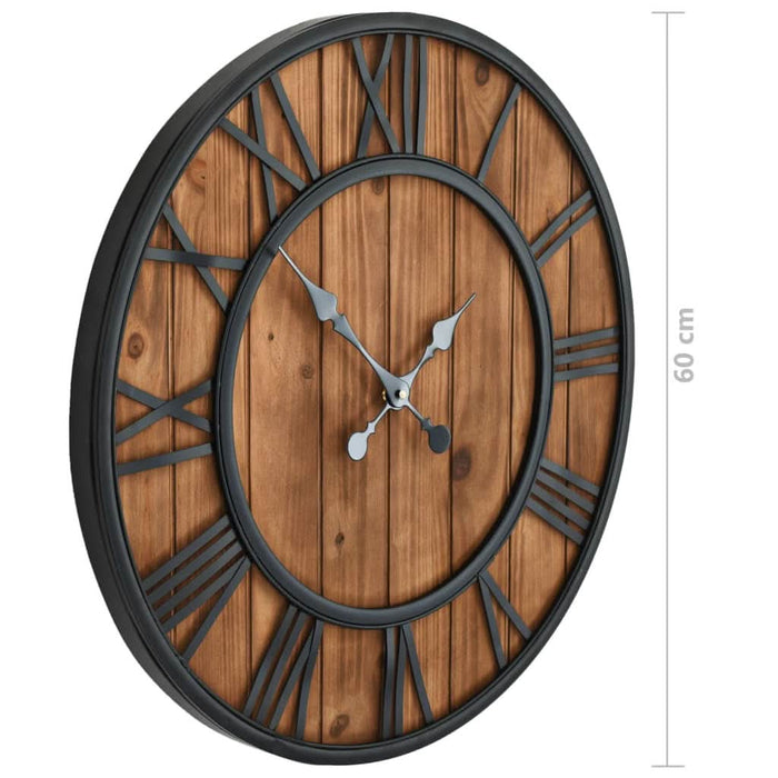 Ceas de perete vintage, cu cuarț, lemn și metal, XXL, 60 cm - WALTI WALTI