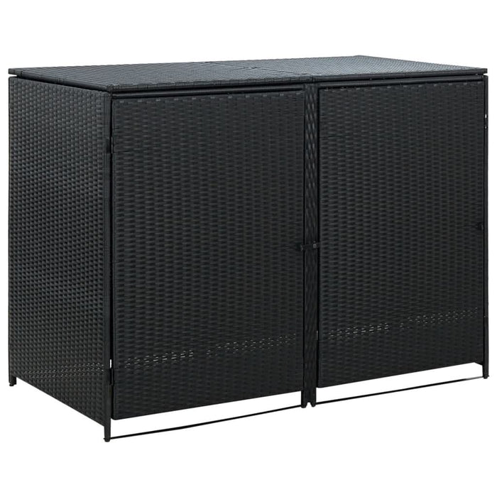 Magazie dublă pentru pubele, poliratan, negru, 148x80x111 cm - WALTI WALTI
