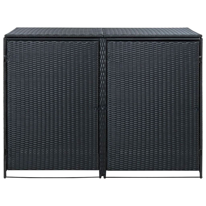Magazie dublă pentru pubele, poliratan, negru, 148x80x111 cm - WALTI WALTI