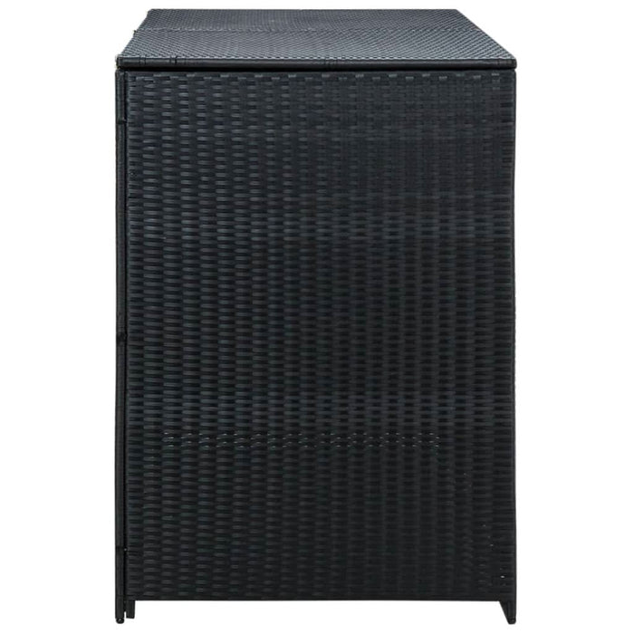 Magazie dublă pentru pubele, poliratan, negru, 148x80x111 cm - WALTI WALTI