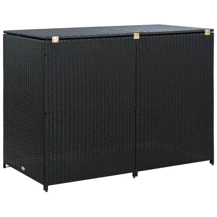 Magazie dublă pentru pubele, poliratan, negru, 148x80x111 cm - WALTI WALTI