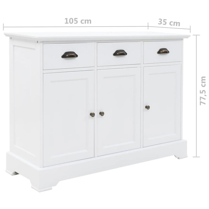 Servantă cu 3 uși, 105 x 35 x 77,5 cm, MDF și lemn de pin - WALTI WALTI