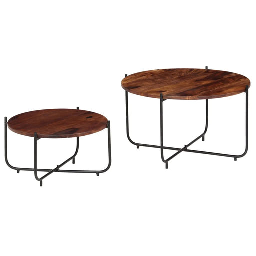 Set masă de cafea, 2 piese, lemn masiv de sheesham, 60 x 35 cm - WALTI WALTI