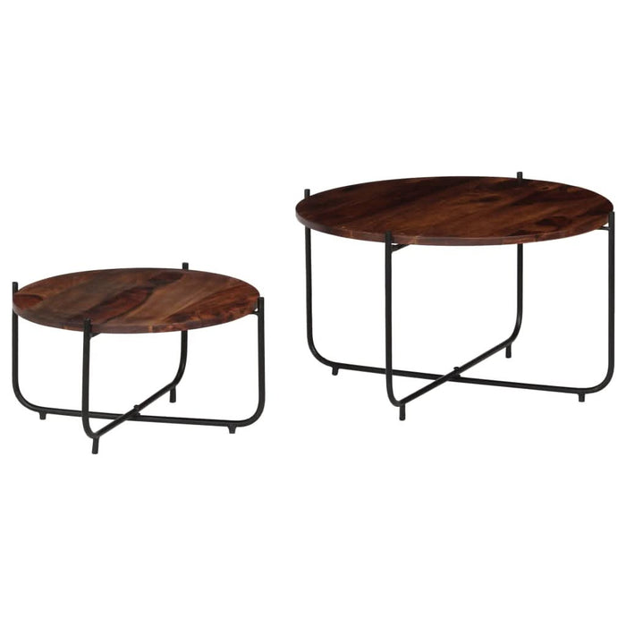 Set masă de cafea, 2 piese, lemn masiv de sheesham, 60 x 35 cm - WALTI WALTI