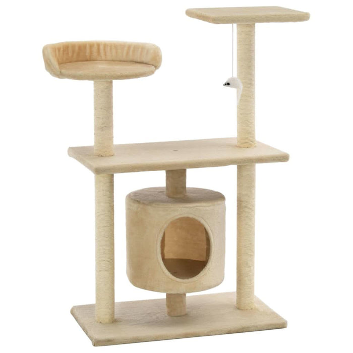 Ansamblu pentru pisici cu stâlpi din funie de sisal, 95 cm Bej - WALTI WALTI
