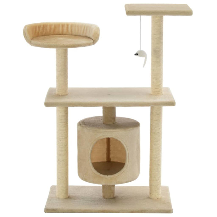 Ansamblu pentru pisici cu stâlpi din funie de sisal, 95 cm Bej - WALTI WALTI