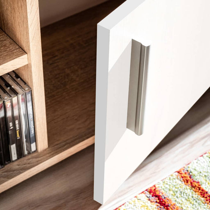 Mobilă de perete cu spațiu TV, iluminare LED, stejar sonoma - WALTI WALTI