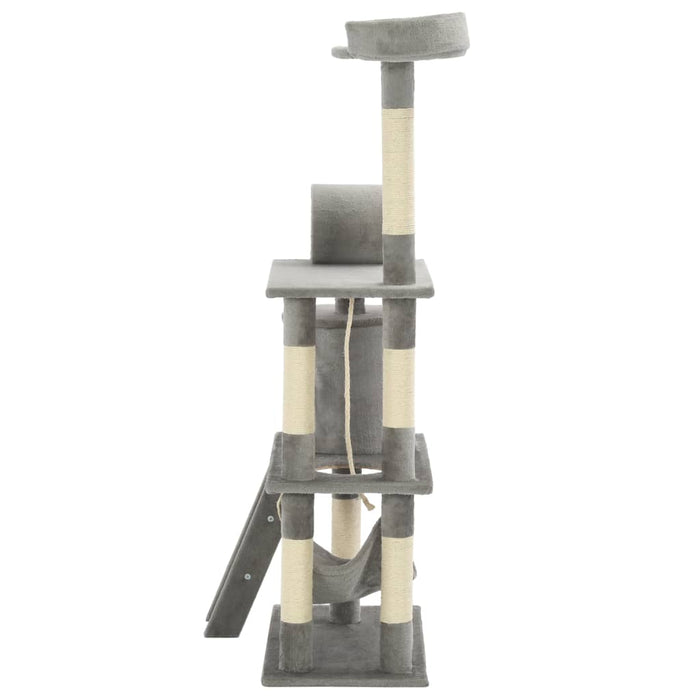 Ansamblu de joacă pisici, cu stâlpi funie sisal, 140 cm, gri - WALTI WALTI