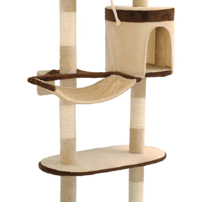 Ansamblu pisici, stâlpi sisal, montare perete, 194 cm, bej/maro - WALTI WALTI