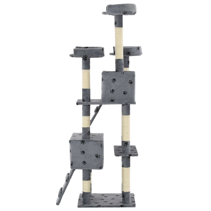 Ansamblu pisici cu funie de sisal, 170 cm, imprimeu lăbuțe, gri - WALTI WALTI