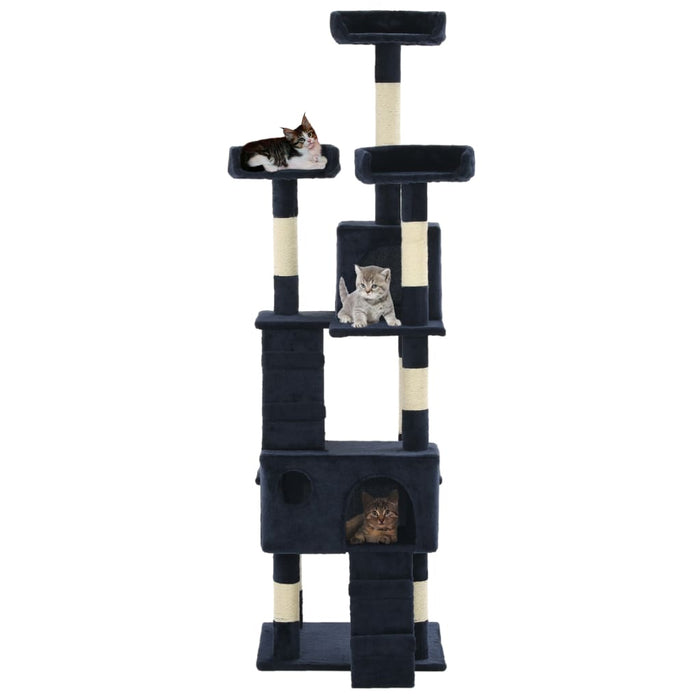 Ansamblu pentru pisici cu stâlpi funie sisal, 170 cm, albastru - WALTI WALTI