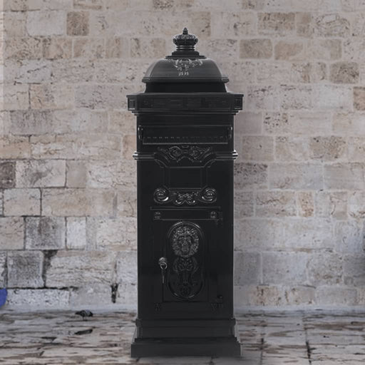 Cutie poștală stâlp, aluminiu, stil vintage, inoxidabil, negru - WALTI WALTI