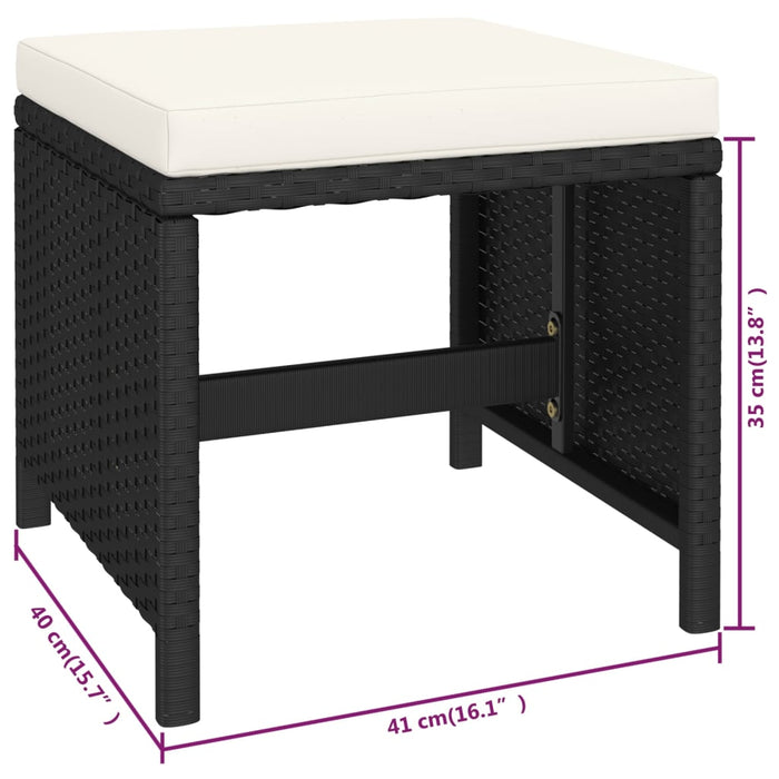 Set mobilier de exterior cu perne, 6 piese, negru, poliratan - WALTI WALTI