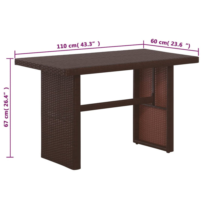 Set mobilier bistro cu perne, 3 piese, maro, poliratan - WALTI WALTI