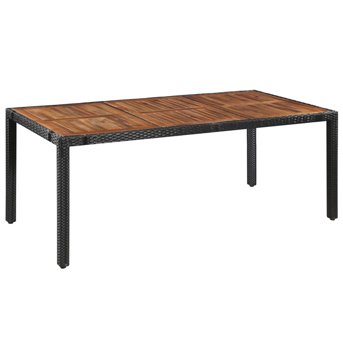 Set mobilier de exterior, 9 piese negru, poliratan, lemn acacia - WALTI WALTI