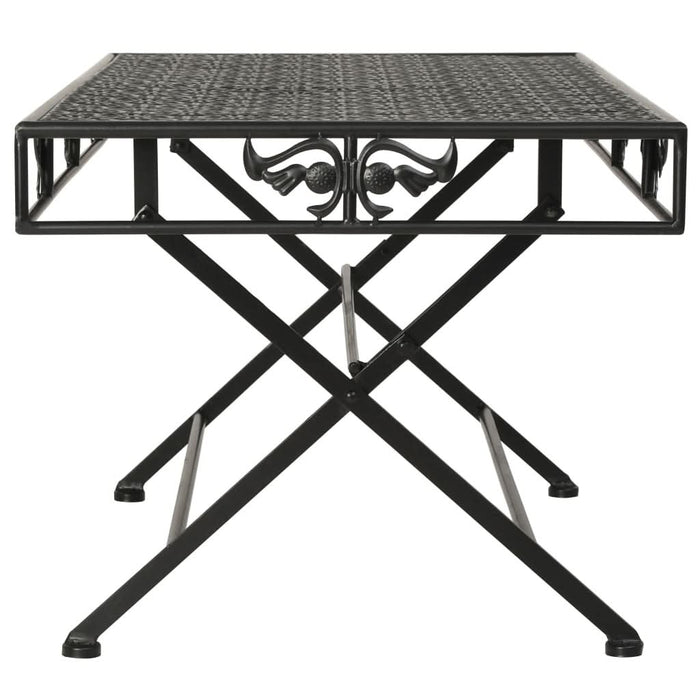 Măsuță de cafea pliabilă, vintage, negru, 100x50x45 cm, metal - WALTI WALTI