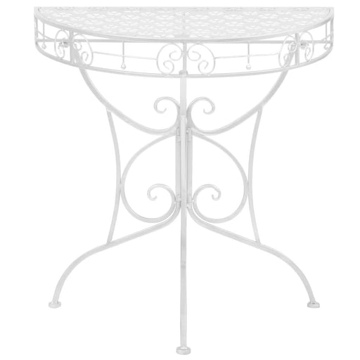 Masă laterală tip vintage argintiu 72x36x74 cm metal semirotund - WALTI WALTI