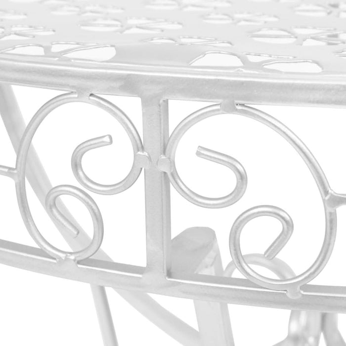 Masă laterală tip vintage argintiu 72x36x74 cm metal semirotund - WALTI WALTI