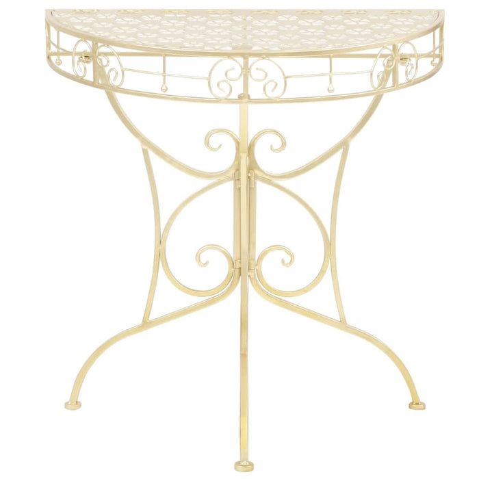 Masă laterală stil vintage semirotundă metal 72x36x74 cm auriu - WALTI WALTI
