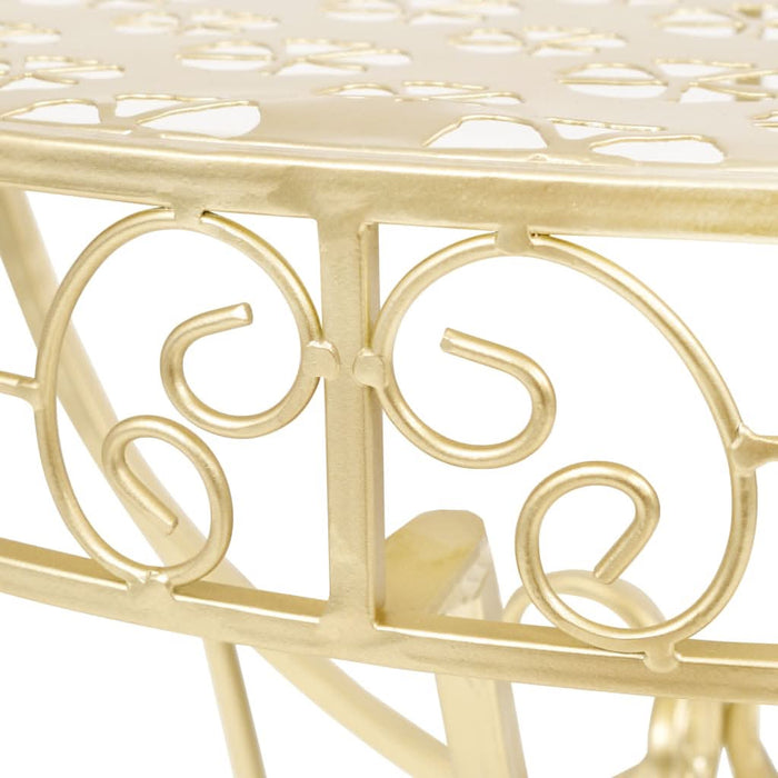 Masă laterală stil vintage semirotundă metal 72x36x74 cm auriu - WALTI WALTI