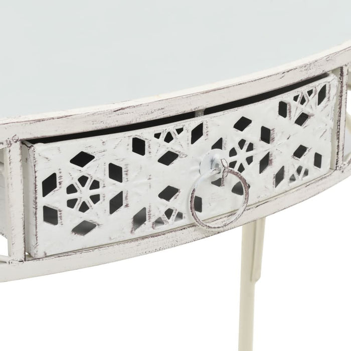 vidaXL Masă laterală stil franțuzesc, alb, 82 x 39 x 76 cm, metal - WALTI WALTI