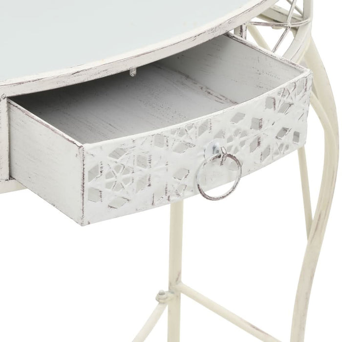 vidaXL Masă laterală stil franțuzesc, alb, 82 x 39 x 76 cm, metal - WALTI WALTI