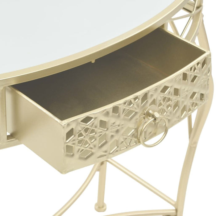 Masă laterală stil franțuzesc, auriu, 82 x 39 x 76 cm, metal - WALTI WALTI