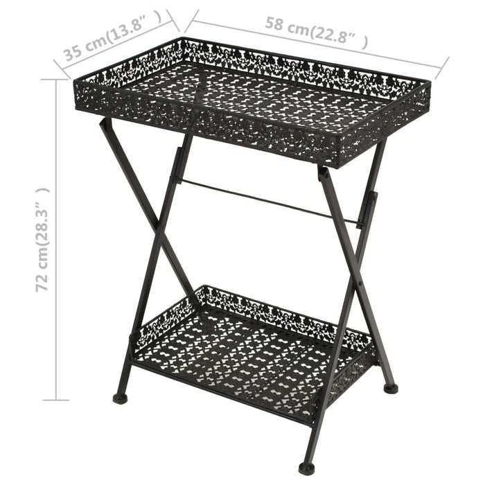 Măsuță de ceai pliabilă stil vintage negru 58x35x72 cm metal - WALTI WALTI