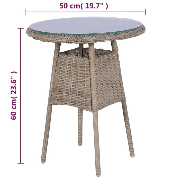 Set bistro cu perne, 3 piese, maro, poliratan - WALTI WALTI