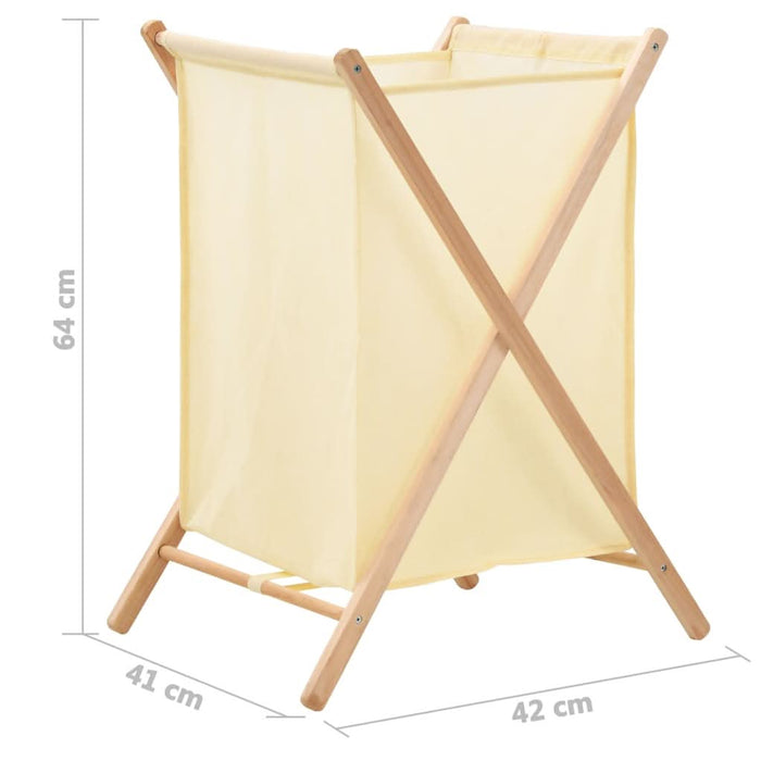 Coș de rufe, bej, lemn cedru și material textil, 42x41x64 cm - WALTI WALTI