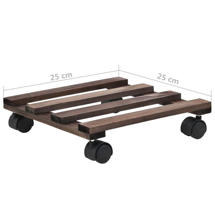 Suport cu role pentru plante, 4 buc., 25x25 cm, lemn de cedru - WALTI WALTI