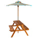 Masă picnic pentru copii cu umbrelă, 79x90x60 cm, lemn acacia - WALTI WALTI