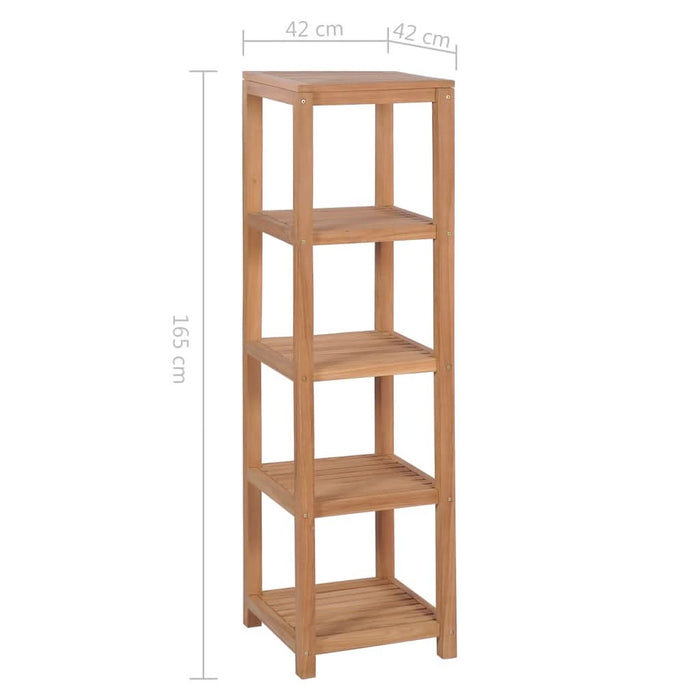Raft depozitare baie, 4 niveluri, 42x42x165 cm, lemn tec masiv - WALTI WALTI