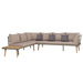 Set mobilier grădină cu perne, 4 piese, maro, lemn acacia - WALTI WALTI