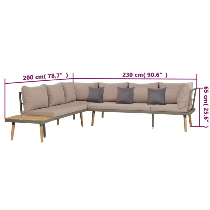 Set mobilier grădină cu perne, 4 piese, maro, lemn acacia - WALTI WALTI